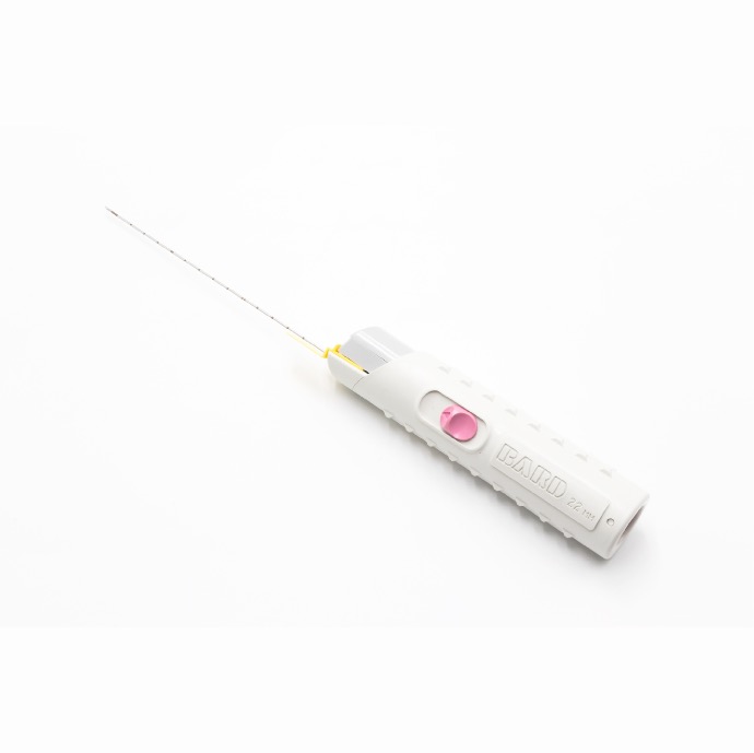 Instrumento y aguja desechable para la toma de biopsia Maxcore 18Ga X 16cm.
