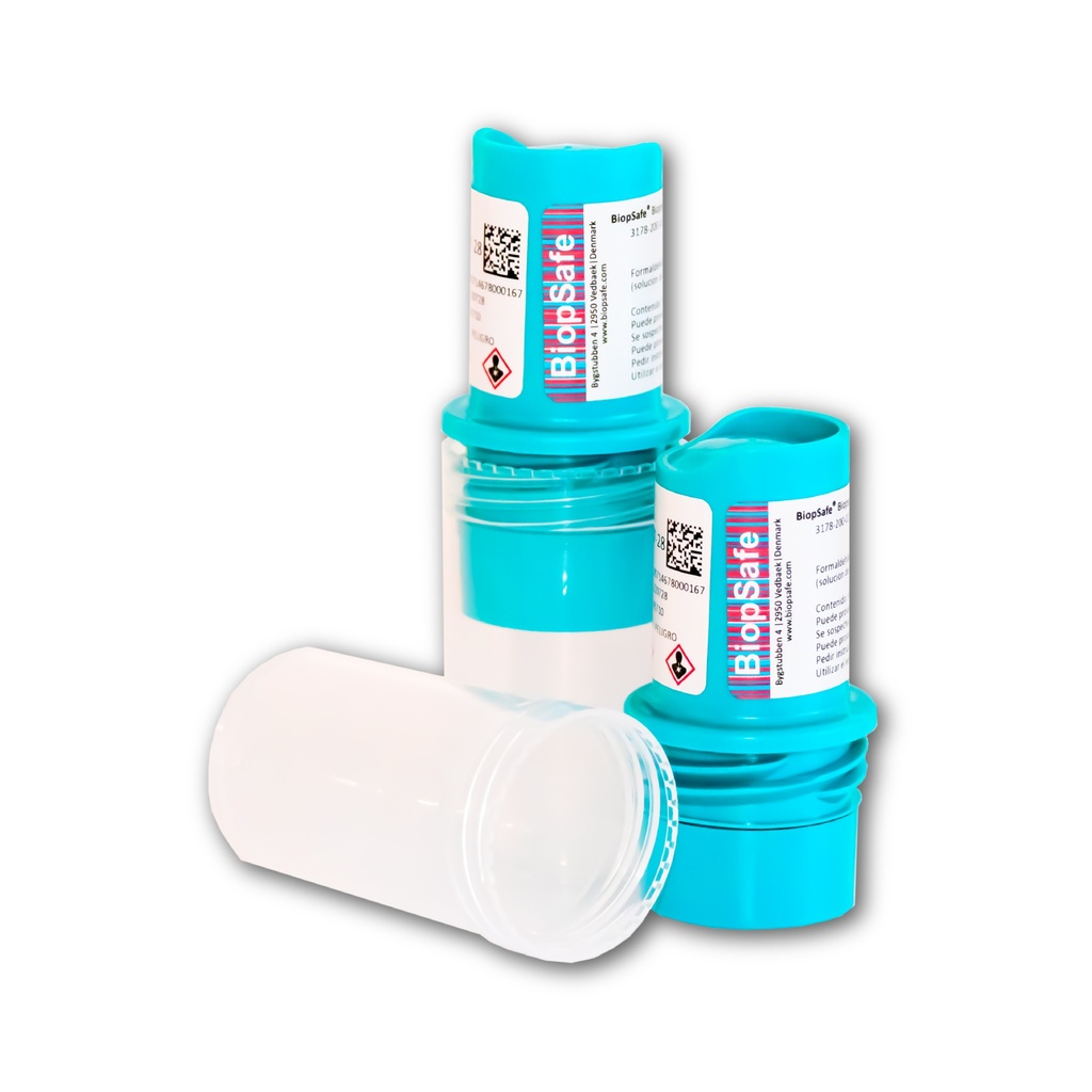 BiopSafe® Biopsy Container de 20 ml.